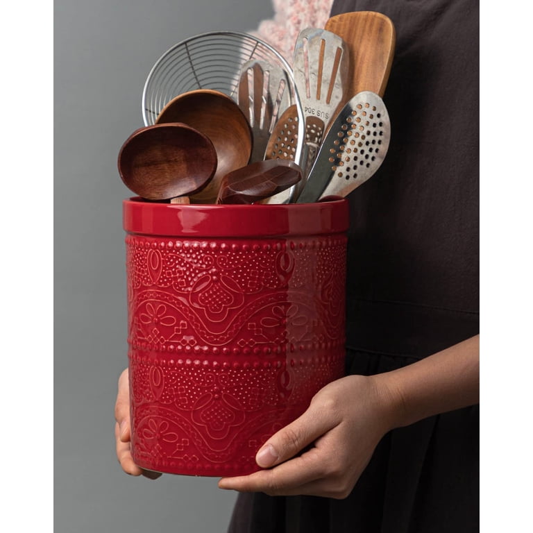 FIESTA large CANISTER CROCK lid ONLY scarlet red NEW FIESTA large CANISTER CROCK lid ONLY scarlet red NEW