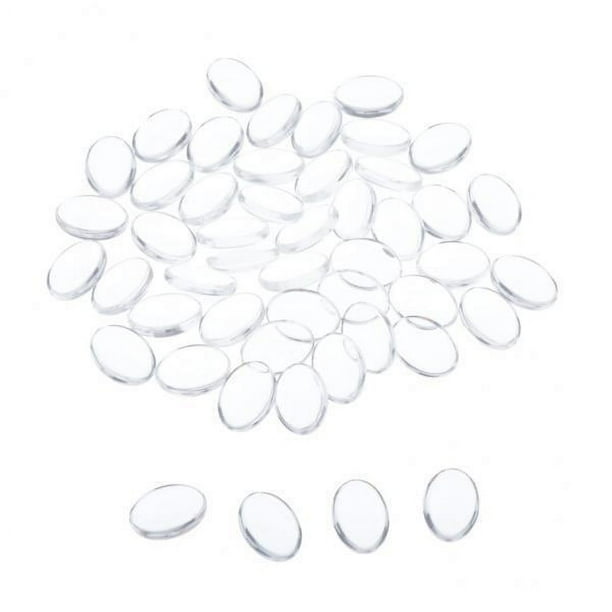 6x 50x Consejos de Arte de Uñas Transparentes Polaco Pantalla de Color Pizarra Cuentas de Vidrio Oval M 6 piezas