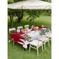 thumbnail image 3 of Outdoor Tablecloth with Umbrella Hole and Zipper, Red Snowman Christmas Rectangle Table Cloth 60x102 Inch Waterproof Tablecloth, Xmas Tree Snowflake Balls Picnic Table Cover for Patio Camping, 3 of 7