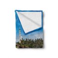 thumbnail image 2 of Lighthouse Soft Flannel Fleece Throw Blanket, Tropical Island Palm Trees Rocks Wavy Seaside Beach Ocean, Cozy Plush for Indoor and Outdoor Use, 50" x 70", Blue White Green, by Ambesonne, 2 of 6