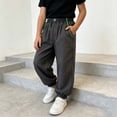 thumbnail image 4 of Bixock Toddler Boys Sweatpants High Waist Straight Leg Pants Kids Soild Color Loose Casual Joggers Pants Soft Comfortable Workout Outdoor Daily Wear Boys Clothings Size 11-12Years, 4 of 6