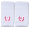 thumbnail image 3 of Monogrammed Hand Towels for Bathroom Kitchen Makeup | Personalized Gift for Wedding-Bridal | Roman Font Custom Luxury Turkish Towel | Spa Collection, Oversized, 16 X 30 Inch, Set of 2, 3 of 3