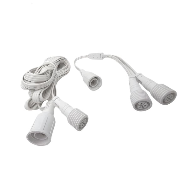 YIGSECU 3Pin Waterproof Extension Cable Replacement Y Split Lighting Connector Outdoor Light Extension Cord for Eave Light