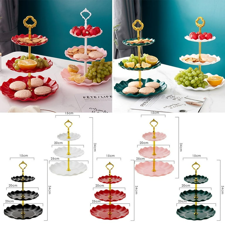 Sprightly Double 3 Tier Display Stand, Swing Dishes, Party Dessert Food  Appetizer Platter Riser