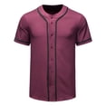 thumbnail image 3 of Laqbezok Men's Classic Baseball Jersey Shirt, Short Sleeve Button Down Sporty Top, Casual Hip Hop Streetwear Tee with Contrast Piping, 3 of 10