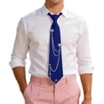 thumbnail image 3 of HOWPAY Ties for Women Men Necktie Pre-Tied with Metal Chain Accessories Solid Color Adjustable Necktie for Uniform School Party Wedding Blue, 3 of 6