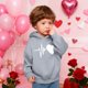 thumbnail image 5 of Sudadera con capucha y estampado de corazón de San Valentín, sudadera de manga larga para niños y niñas, chaqueta para niñas de talla mediana y grande., 5 of 7