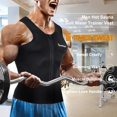 thumbnail image 3 of Junlan Men Sweat Sauna Tank Top Heat Trapping Waist Trainer Vest Tummy Control Shapewear Fat Burner Tops with Zipper(Black, S), 3 of 7