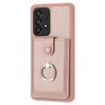 thumbnail image 5 of Compatible with Samsung Galaxy A53 5G Wallet Phone Case,360°Rotation Finger Ring Holder Kickstand,with Card Holder,Lychee Pattern PU Leather Durable Shockproof Rugged Phone Case,Rosegold, 5 of 12