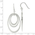 thumbnail image 4 of Sterling Silver Polished Triple Oval Dangle Earrings (56 X 27) Made In Thailand qe7202, 4 of 5