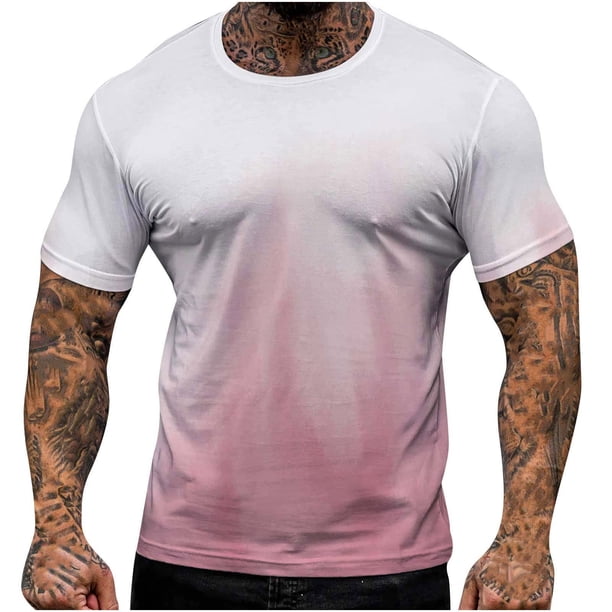 Camiseta de manga corta con cuello redondo para hombre, informal, deportiva, a la moda, para la playa Pompotops oipoqjl33717
