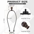 thumbnail image 2 of Uxcell 1 Set 11"  Lamp Shade Harp Holder, Heavy Duty Detachable Lampshade Brackets with 1.46" Height Solid Metal Finial Shade Holder for Table and Floor Lamps, Black/Brown, 2 of 7