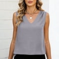 thumbnail image 2 of Cilsoka Dressy Tank Tops for Women V Neck Pleated Sleeveless Shirts Summer Casual Blouses Loose Fit Beach Clothes, 2 of 5