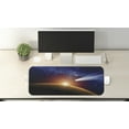 thumbnail image 2 of Outer Space Computer Mouse Pad, Comet Tail Approaching Planet Mars Cosmos Dark Solar System Scenery, Rectangle Non-Slip Rubber Mousepad Large, 31" x 12" Gaming Size, Blue Orange, by Ambesonne, 2 of 2