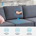 thumbnail image 5 of Mjkone Convertible Sectinal Couches with Ottoman,Reversible L Shaped Sofa with Storage,Modern Small Couch Furniture with Chaise, Linen Fabric Rivet Sofa for Apartment/Living Room/Office,Dark Grey, 5 of 9
