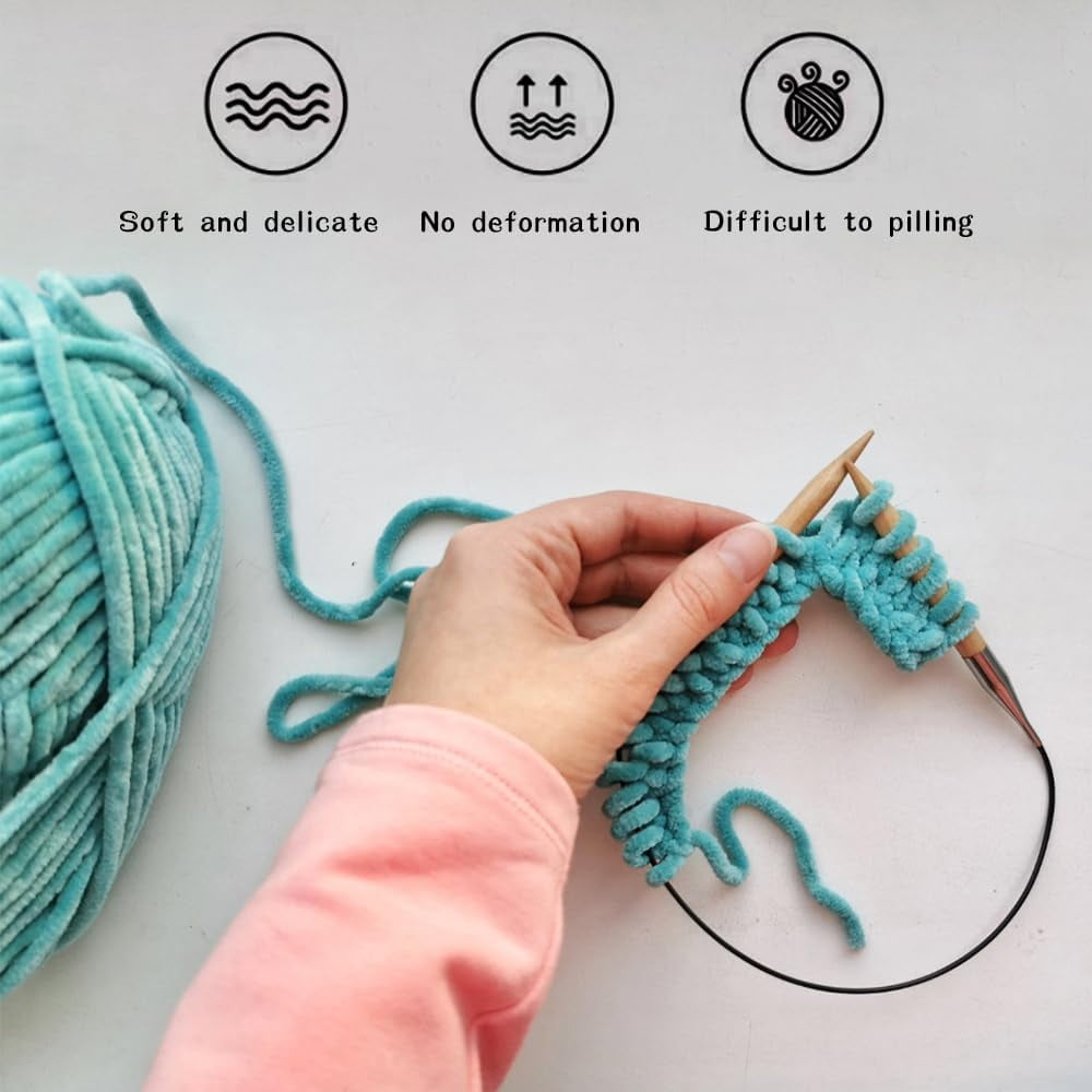4 PCS 400g Soft Chenille Yarn Velvet Yarn for Crocheting, Fluffy Yarn for Knitting and Crochet DIY Craft,Warm Yarn for Blanket Bag Hat Scarve Clothe Gloves Slippers Doll