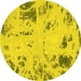 thumbnail image 1 of Ahgly Company Machine Washable Indoor Round Oriental Yellow Modern Area Rugs, 8' Round, 1 of 4