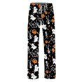 thumbnail image 5 of Halloween Pajama Pants Women's Drawstring Lounge Bottoms, Cute Ghost & Pumpkin Print Loose Fit Sleepwear Trousers, Soft Elastic Waist Leggings, 1 Pc Wine M, 5 of 5