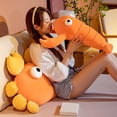 thumbnail image 4 of Cartoon Doll Pillow Cute Lobster Crab Doll Plushie Soft Sleep Pillow Decoration Elastic Girl Throw Pillow Doll Plush Sofa Cushion Birthday Gifts, 4 of 7