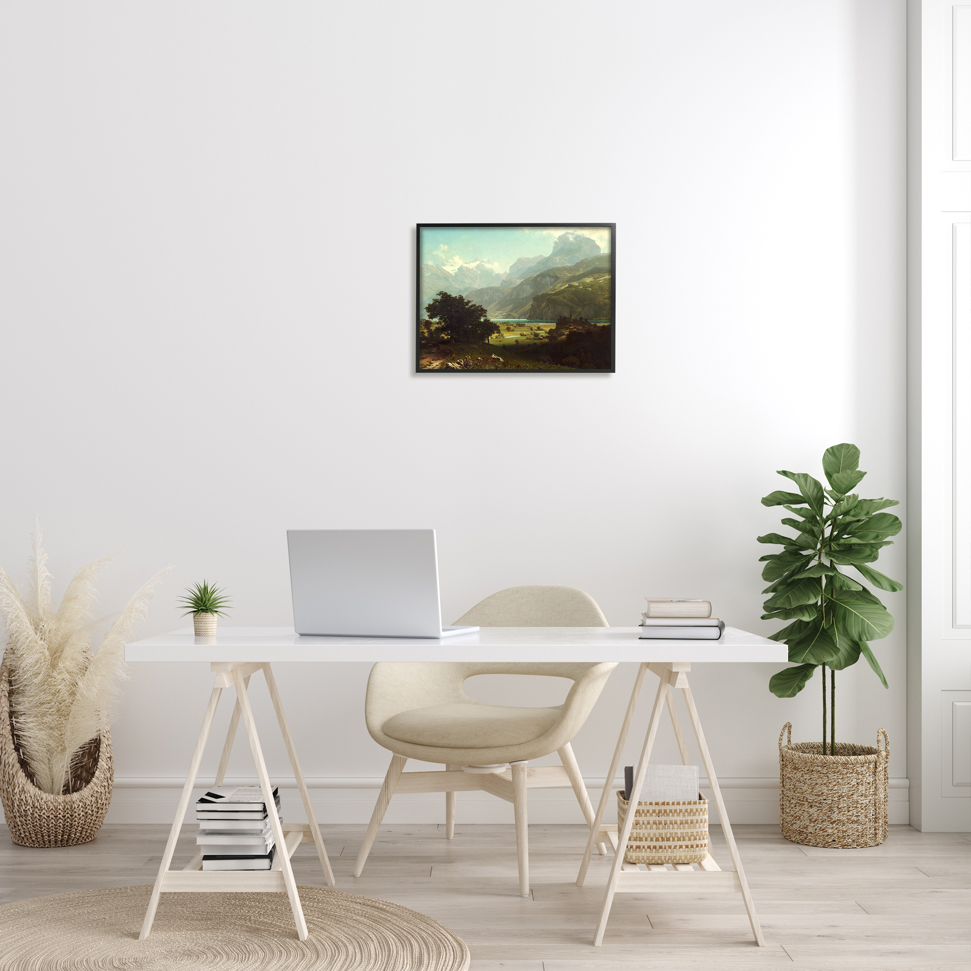Stupell Industries Lake Lucern Albert Bierstadt Classic Fine Landscape Painting Painting Black Framed Art Print Wall Art, Design by one1000paintings