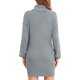 thumbnail image 4 of Vestido suéter de cuello alto para mujer Ticfox Otoño Invierno Casual suelto manga larga abombada Gris claro XL, 4 of 7