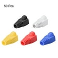 thumbnail image 2 of Cubierta de botas RJ45 de plástico anti polvo de diámetro de agujero de 6mm de múltiples colores para cable de red Cat5 Cat5E Cat6 5 en 1 50 piezas, 2 of 3