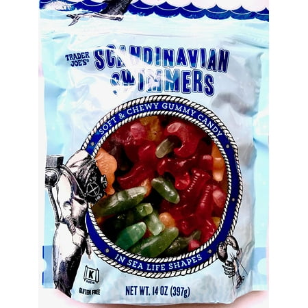 Trader Joe's Scandinavian Swimmers - Soft & Chewy Gummy Candy 14 oz Gluten Free Kosher 2 Pack