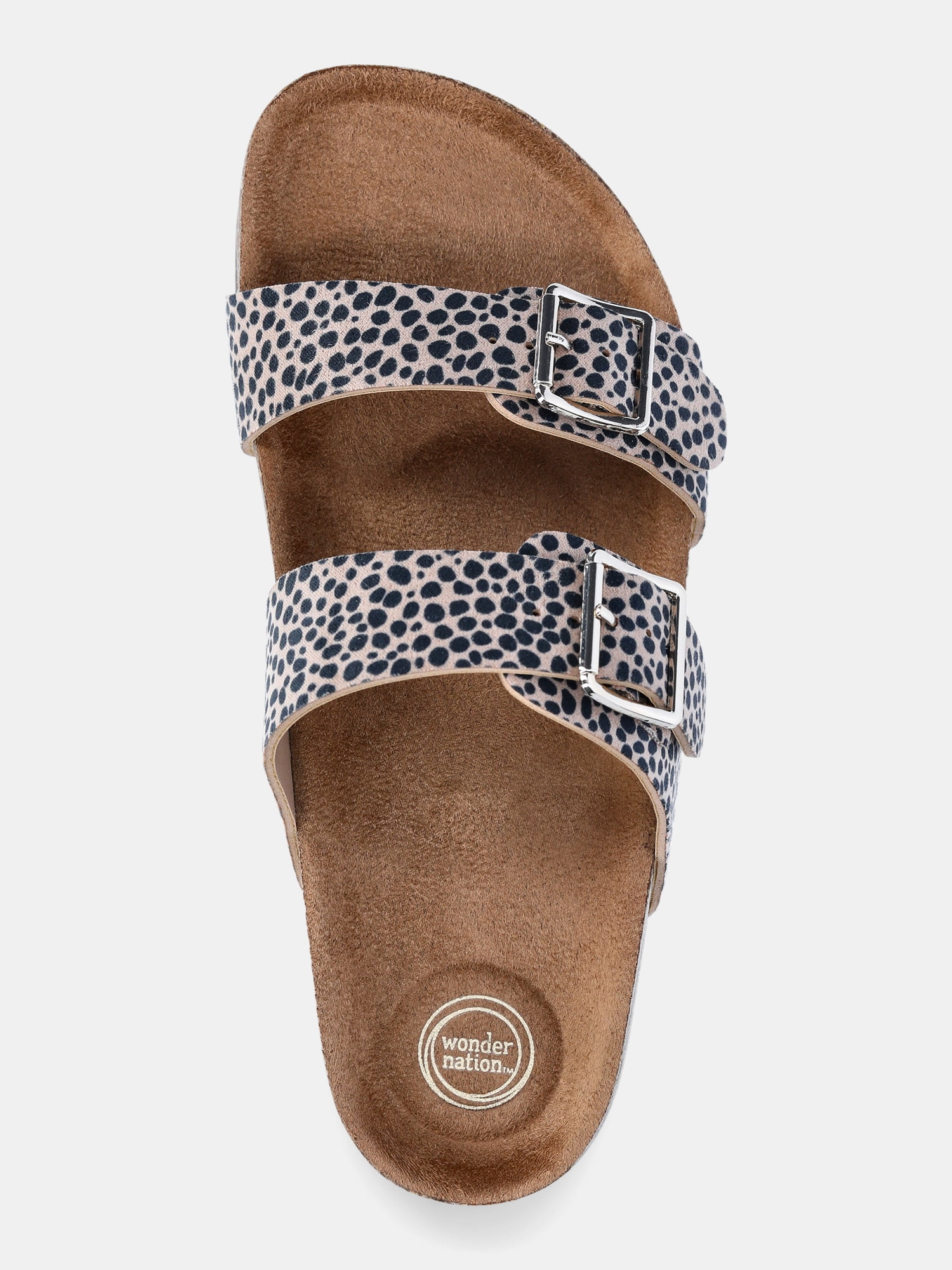 Wonder Nation Little & Big Girls 2 Buckle Footbed Sandals