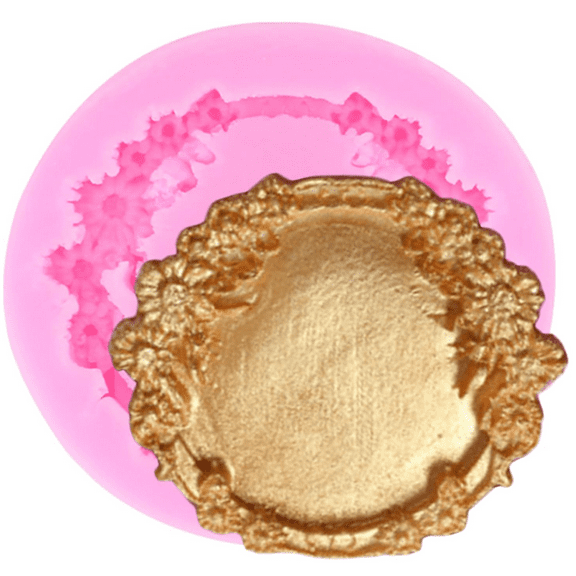 Round Daisy flower frame silicone, mold