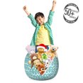 thumbnail image 3 of Turquoise Storage Toy Bag Chair, Party Themed Ocean Sealife Inspired Hand Drawn Lines Art Print, Stuffed Animal Organizer Washable Bag, Small Size, White and Pale Blue, by Ambesonne, 3 of 3