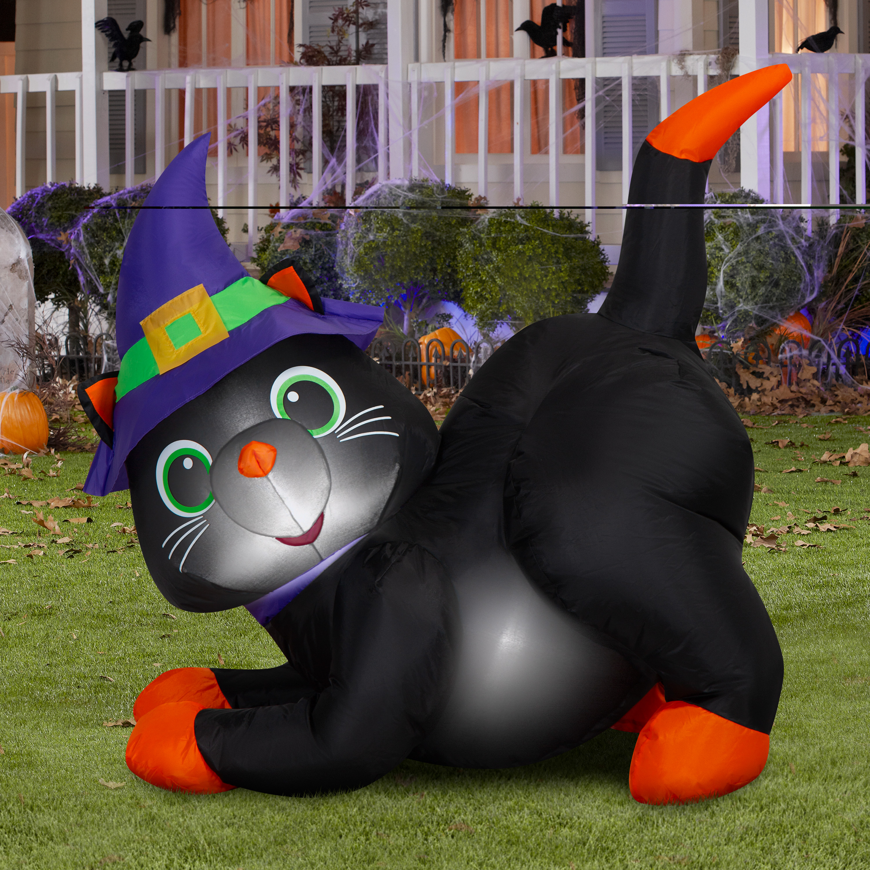 Black Cat Airblown Yard Inflatable, Multicolor, 3', Halloween by Way To Celebrate