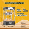 thumbnail image 5 of VEVOR Popcorn Maker, 480W Popcorn Popper Machine, 4 Oz Kettle Makes 1.5 Gallon per Batch, Tabletop Popcorn Maker, Includes 3 Scoops, Movie Theater Style, Black, 5 of 10
