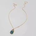thumbnail image 5 of Bohemia Abalone Shell Puka Pendant Necklace Oval Gold Plate Acetate Jewelry Gift, 5 of 7
