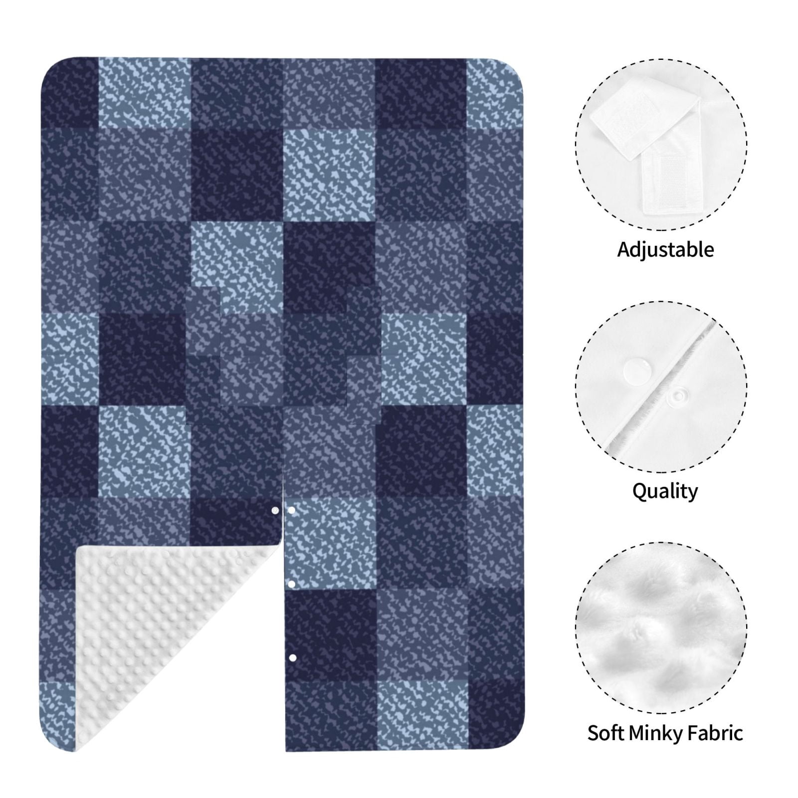 Car Seat Cover Baby - Blue Gingham Buffalo Check Breathable Infant Car Seat Cover for Baby Carseat, Lightweight Comfort Baby Essentials Must Haves Newborn Stuff for Girl Boy