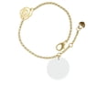 thumbnail image 2 of Delight Jewelry Acrylic 7/8" Disc Imitation Pearl Gold-tone Rose Link Chain Bracelet, 6.25"+1.75" Extender, 2 of 4