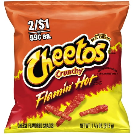 Cheetos Crunchy Flamin' Hot Cheese Flavored Snacks 1.125 oz. Bag