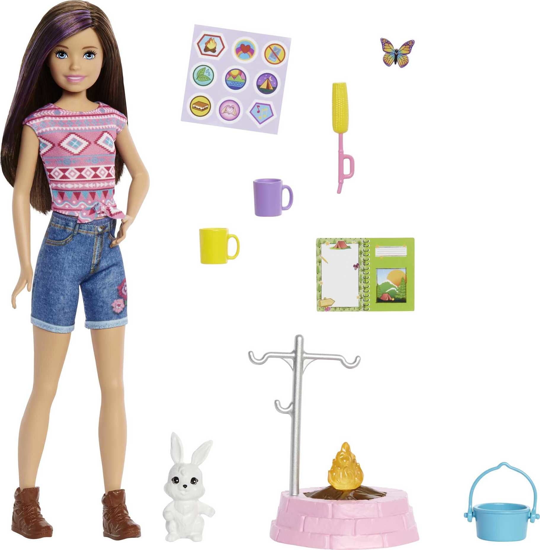 Barbie It Takes Two Skipper Camping Doll with Pet Bunny & Accessories, 3 to 7 Year Olds