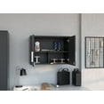 thumbnail image 5 of Wooden Cabinets, Storage Cabinet - Wall Cabinet, Three Interior Shelves, Double Door, Black Living Room Cabinets,Engineered Wood Cabinets With Doors, Furniture Primary Living Space Cabinets, 5 of 10