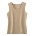 thumbnail image 2 of Sleeveless Fleece Thermal Top for Women - Cold Weather Warm Undershirt, Practical Base Layer & Thermal Underwear Tank Brown XXL, 2 of 9