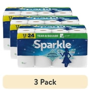 (3 pack) Sparkle Tear-A-Square Paper Towels, 12 Double Rolls, 110 Sheets per Roll
