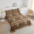 thumbnail image 3 of Western Boho Bedding Sets Queen Western Bull Skull Quilt Set Southwestern Aztec Comforter Set Native Tribal Dream Catcher Feather Bohemian Down Comforter Brown Geometric Pattern 3 Pcs, 3 of 5