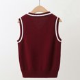 thumbnail image 3 of Dwellite School Uniform for Girls V Neck Comfort Knitted Sleeveless Pullover Fall Sweater 2026 Wine 150, 3 of 3