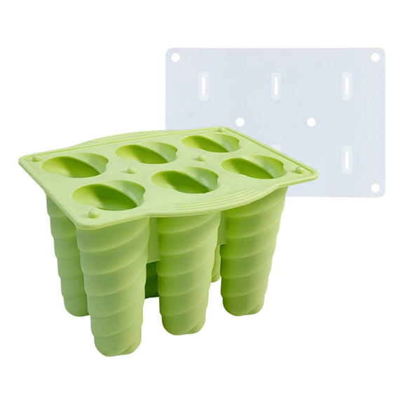 6-in-1 Ice Cream Mold with Lid – Reusable Silicone Popsicle Molds for Homemade Frozen Treats, Easy to Use, Food Grade Material, Unique Shape, Multi-Purpose Dessert Maker