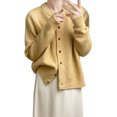 thumbnail image 1 of Cardigan Manteau Décontracté pour Femme à Col Rond, Couleur Unie, Léger, Confortable, Élégant, Polyvalent, Tricot, 1 of 5