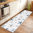 thumbnail image 3 of Navy Blue Beige Starfish Runner Rug 2x6 Washable Kitchen Rug Non-Slip Lightweight Thin Soft Low Pile Bathroom Runner Coastal Summer Beach Nautical Carpet for Hallway Laundry Room Bedroom Entryway, 3 of 9