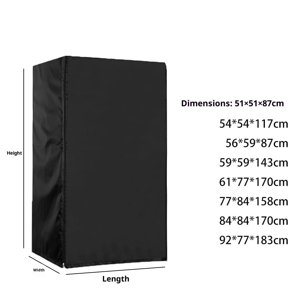 Beverage refrigerator cover cu ft Beverage fridge/Mini fridge, 210D Oxford Washable, Reusable, Front can be opened, (210D：51*51*87cm,Black)