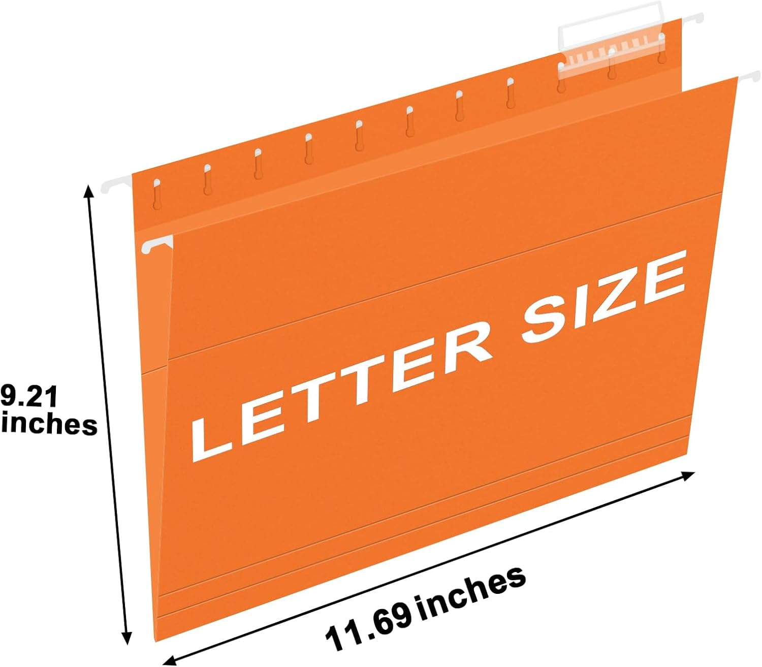 Hanging File Folders, 30 Pack Reinforced Letter Size Hanging Folders, Designed for Bulky Files, Filing Cabinet, 1/5-Cut Adjustable Tabs (Orange)