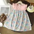 thumbnail image 2 of SROBPTY Girls Summer Dress Print Crew Neck Mid-Length Short Sleeve Sundress for 6 Months -10 Years, 2 of 5