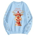 thumbnail image 4 of Chandail en Molleton pour Femmes Chandail Tendance de Noël Col Rond Manches Longues Haut Athlétique Mode Automne, 4 of 5