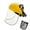 Yellow, variant on Face Shield, Full Face Safety Shield for Grinding & Cutting, ANSI Z87.1 Tested, Replaceable Clear & Mesh Visor, Adjustable Headgear for Woodworking, Chainsaw & Workshop Use